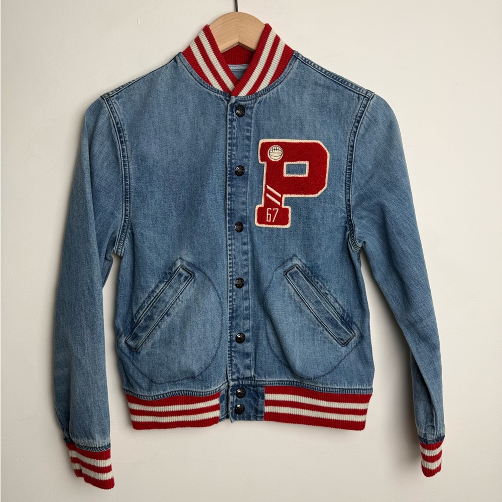 Polo by Ralph Lauren Blue Jean Jacket with Red P patch
